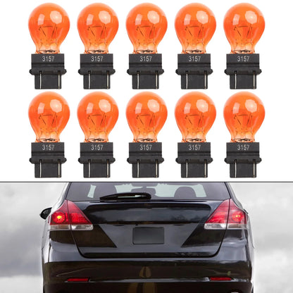 10PCS Clear Amber Tail Signal Brake Bulbs 3057 3155
