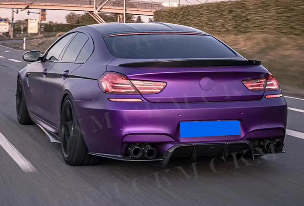 For BMW 6 Series F06 F12 Dry Carbon Fiber Rear Bumper Lip