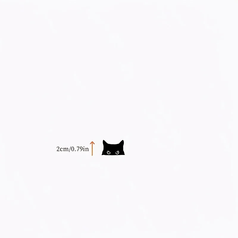 6PCS Black Cat Peeking Pvc Vinyl Sticker Hidden Pop