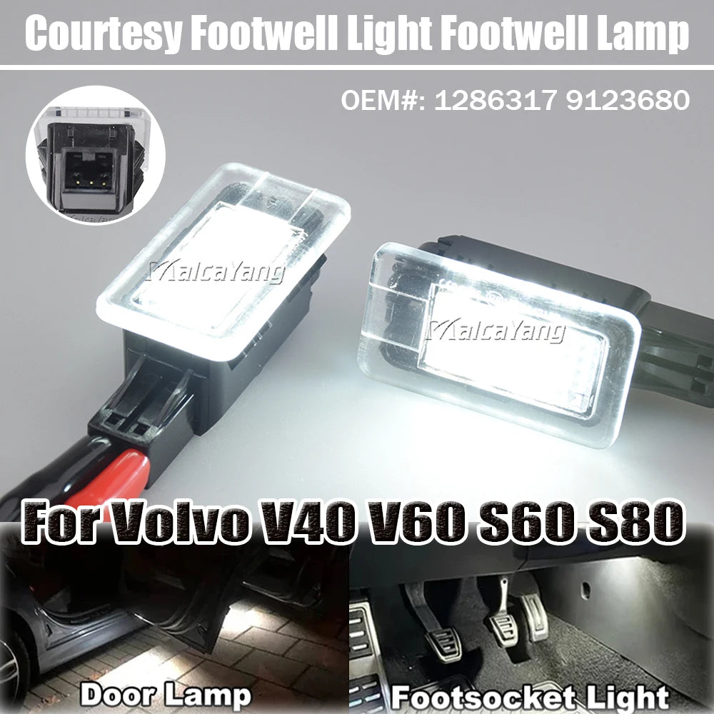 For Volvo V40 V40CC V60 S60 Canbus White Footwell Courtesy
