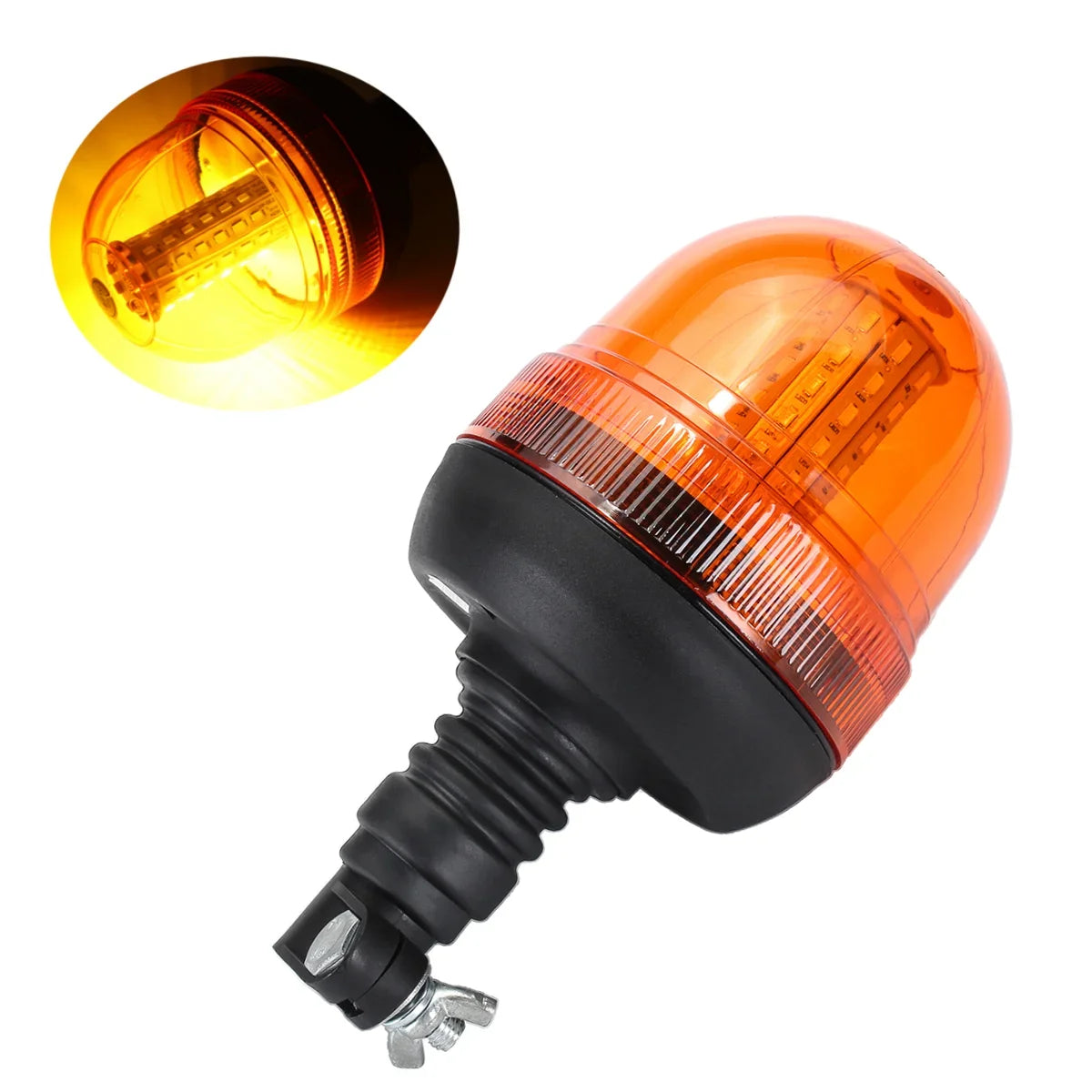 2PCS 12V 24V Amber Truck Tractor Flexible Warning Emergency