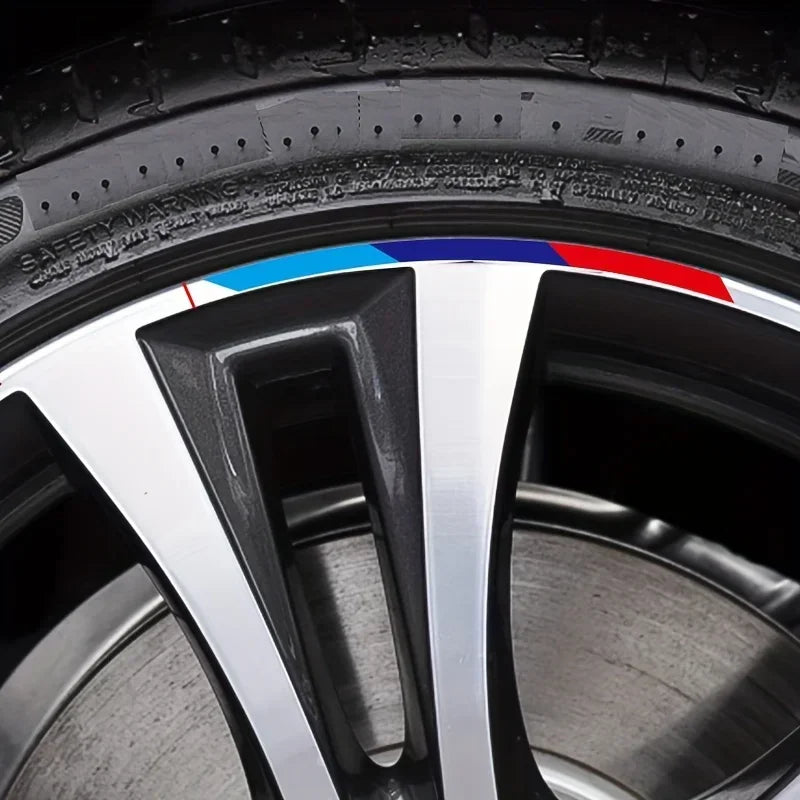 For Wheel Rim Hub Auto Body 4PC Sport Curved Color Strip Vinyl