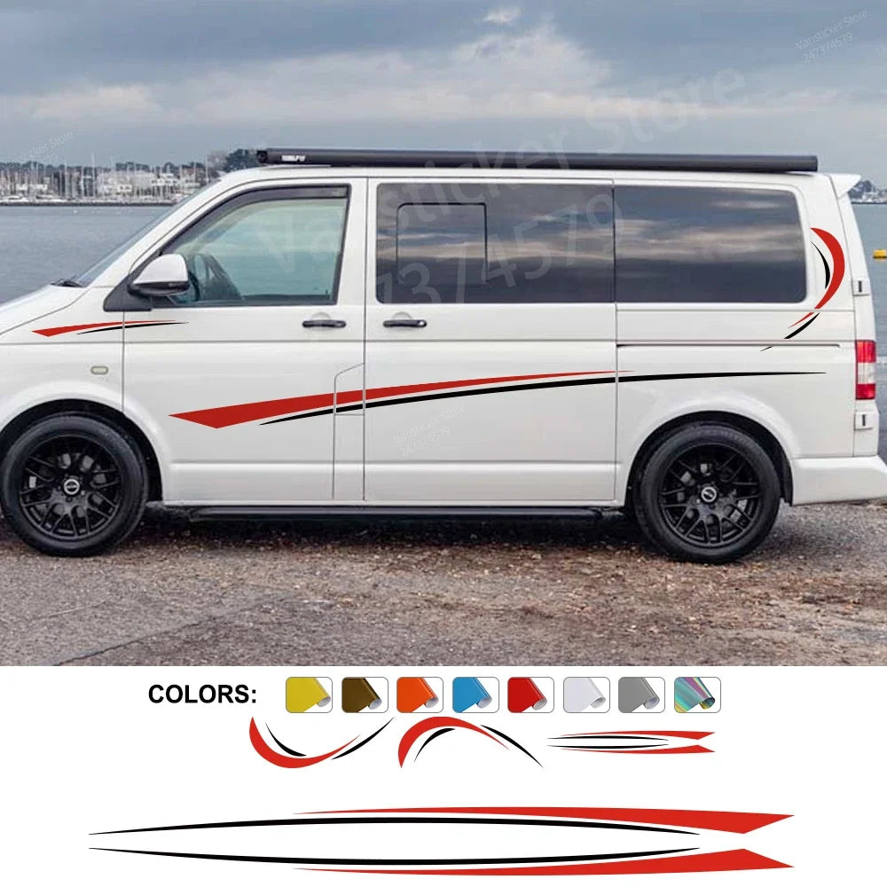 For Camper Body Side Stickers Graphics Stripes Decal Van Rv