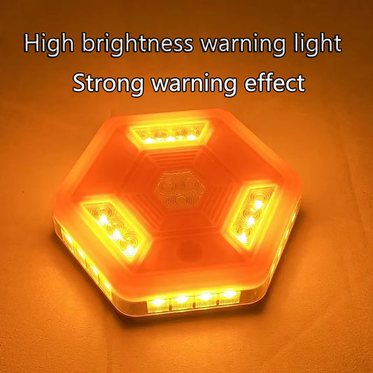 Rotating Magnetic Warning Flashing Rechargeable Yellow White
