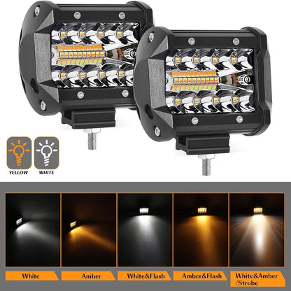 For Auto 4X4 ATV Hynbyzj Inch 120W Work 12V 24V Modes Fog Driving