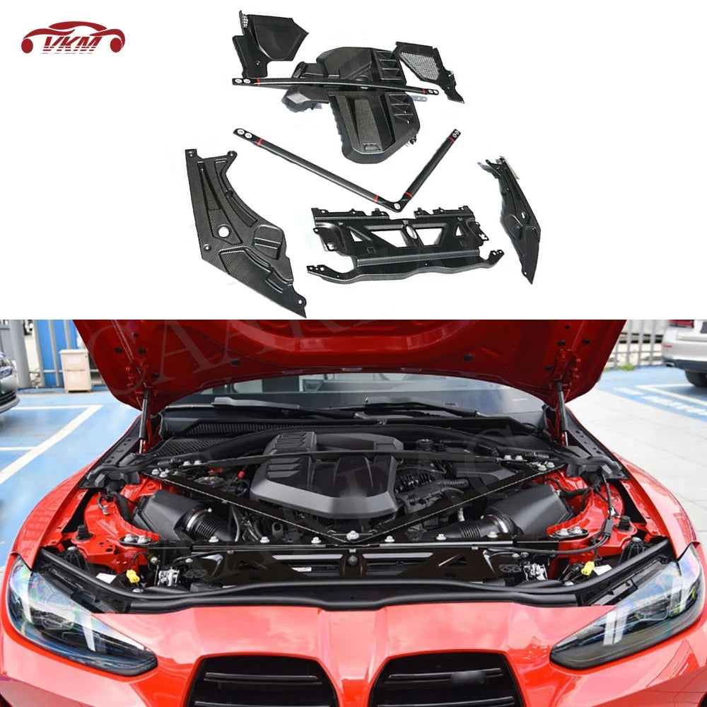 For BMW M2 M3 M4 G87 Dry Carbon Fiber Engine Compartment Shroud