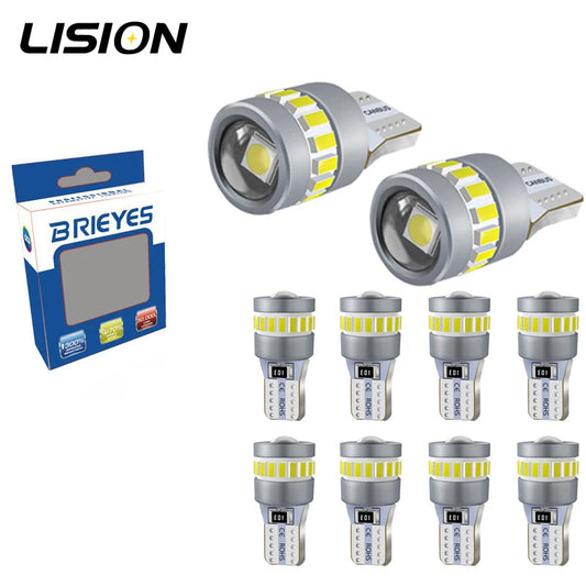 10PCS T10 W5W Interior Bulb 12V 6500K White 4300K