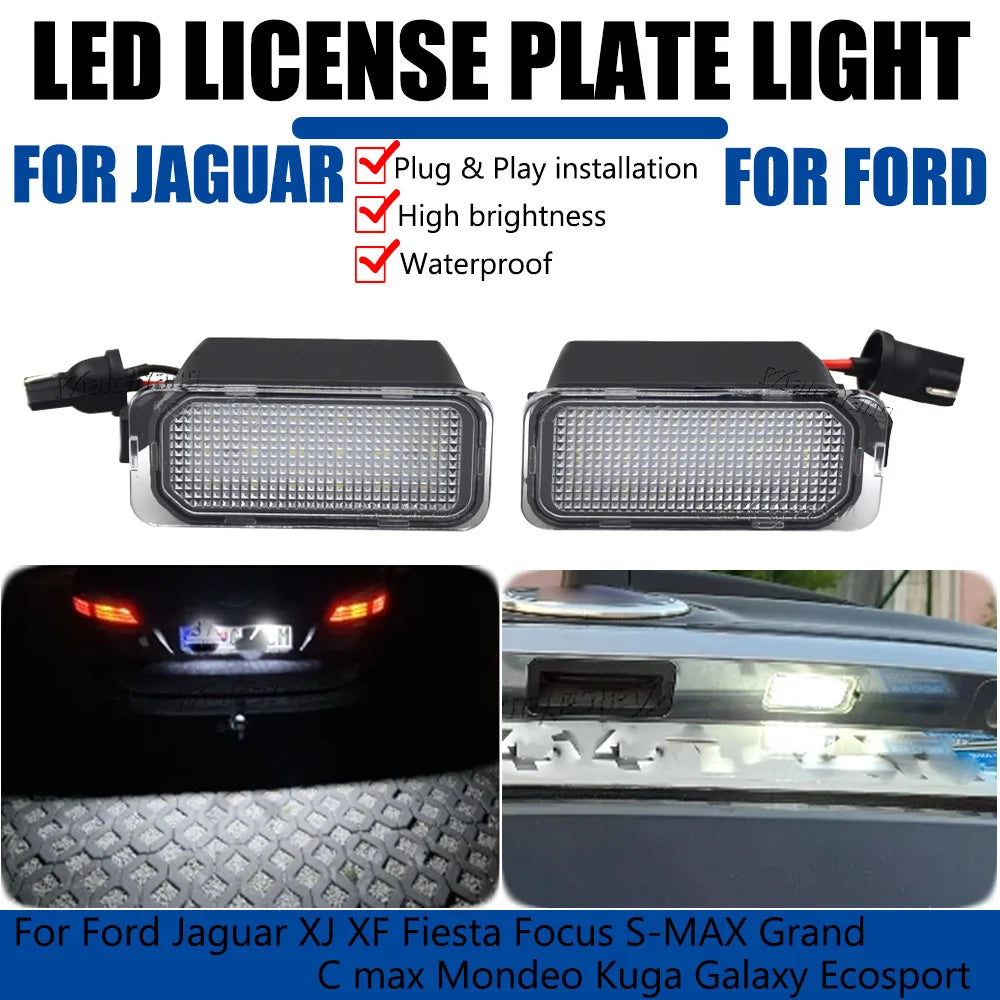 For Ford Kuga S Max Mondeo 2PCS License Plate MK4 MK5 MK2 Fiesta