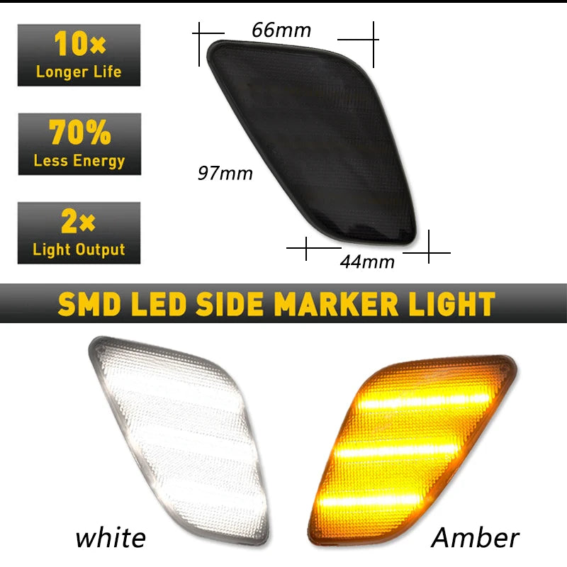 For Jeep Wrangler Tj 1997-2006 Clear Smoked Lens Amber Front
