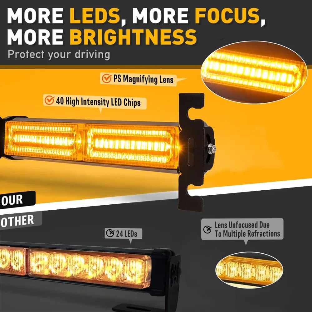 For Construction Tow 2PCS Nilight Strobe bar.front Rear