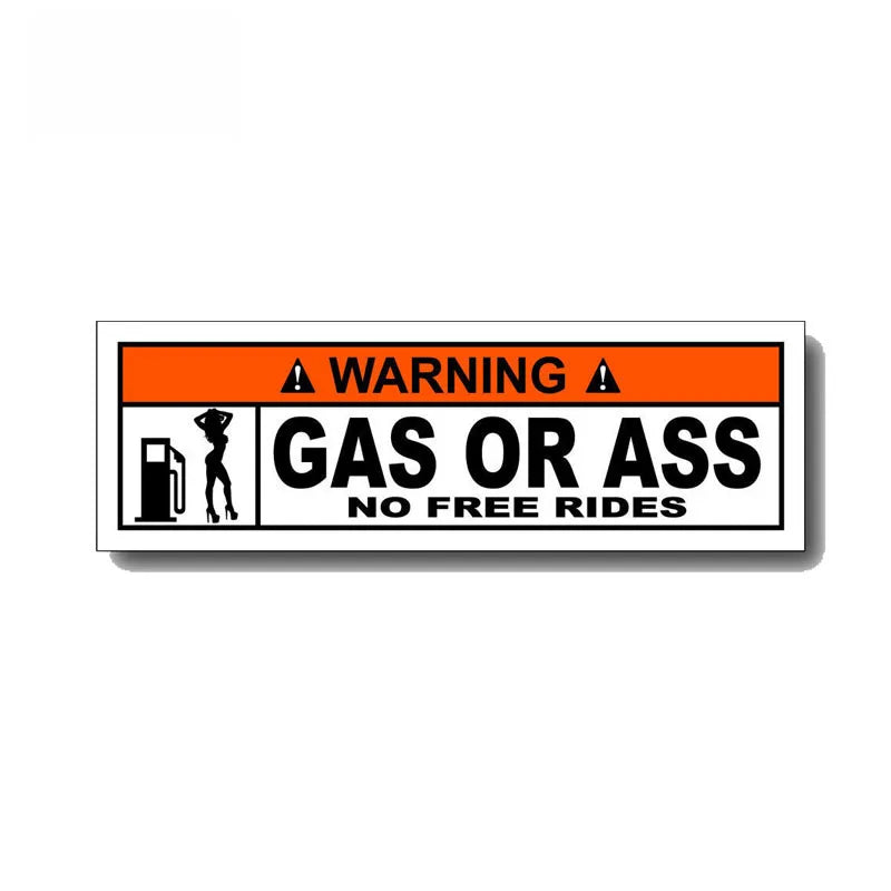 15CM 4CM Warning Sexy Gas Or Ass Sticker Funny