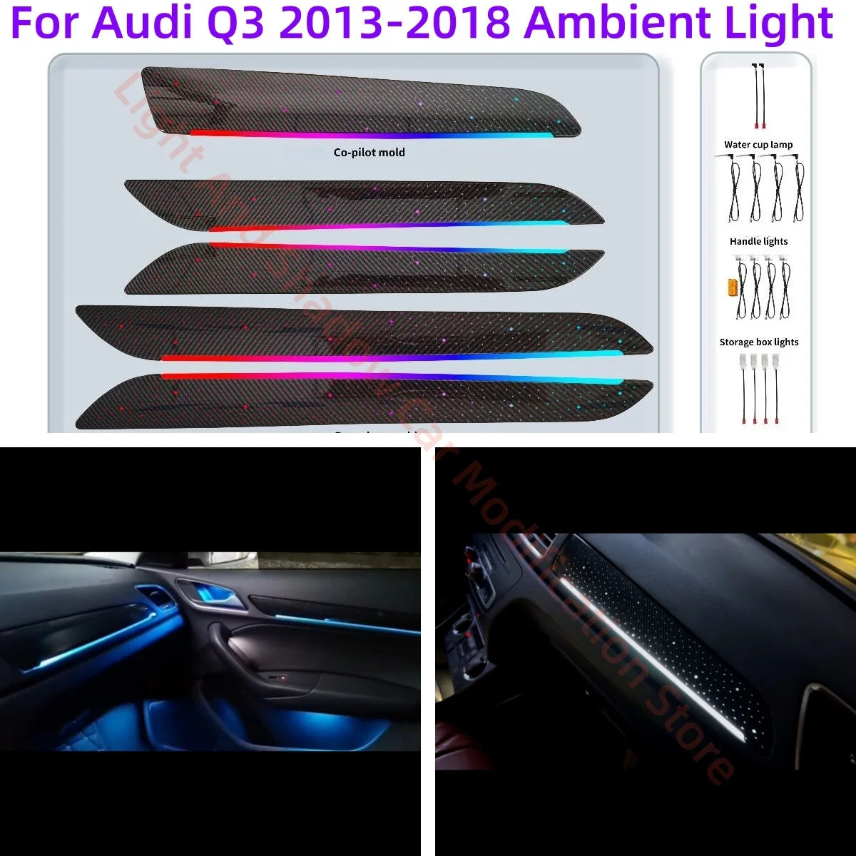 For Audi Q3 2013-2018 LED Ambient Interior Lighting Upgrade