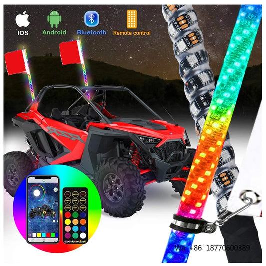 Antennas Truck RGB Chasing Flag Loyolights Antena Whip Flexible