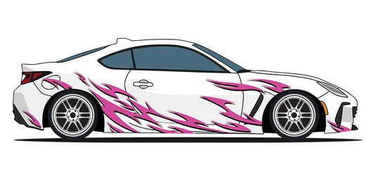 Flame Design Pattern Suitable Wrapping Sticker Side Graphic