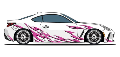 Flame Design Pattern Suitable Wrapping Sticker Side Graphic
