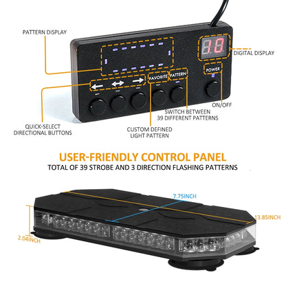 12V 24V Roof Strobe Emergency Warning Safety Magnetic Mount