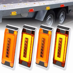 For Offroad Yellow Square Halo Side Marker Truck Trailer Rv Lorry