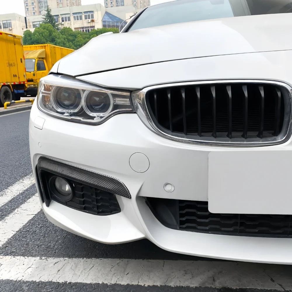 For BMW F32 F33 F36 M Glossy Black Carbon Look Front Bumper Lip