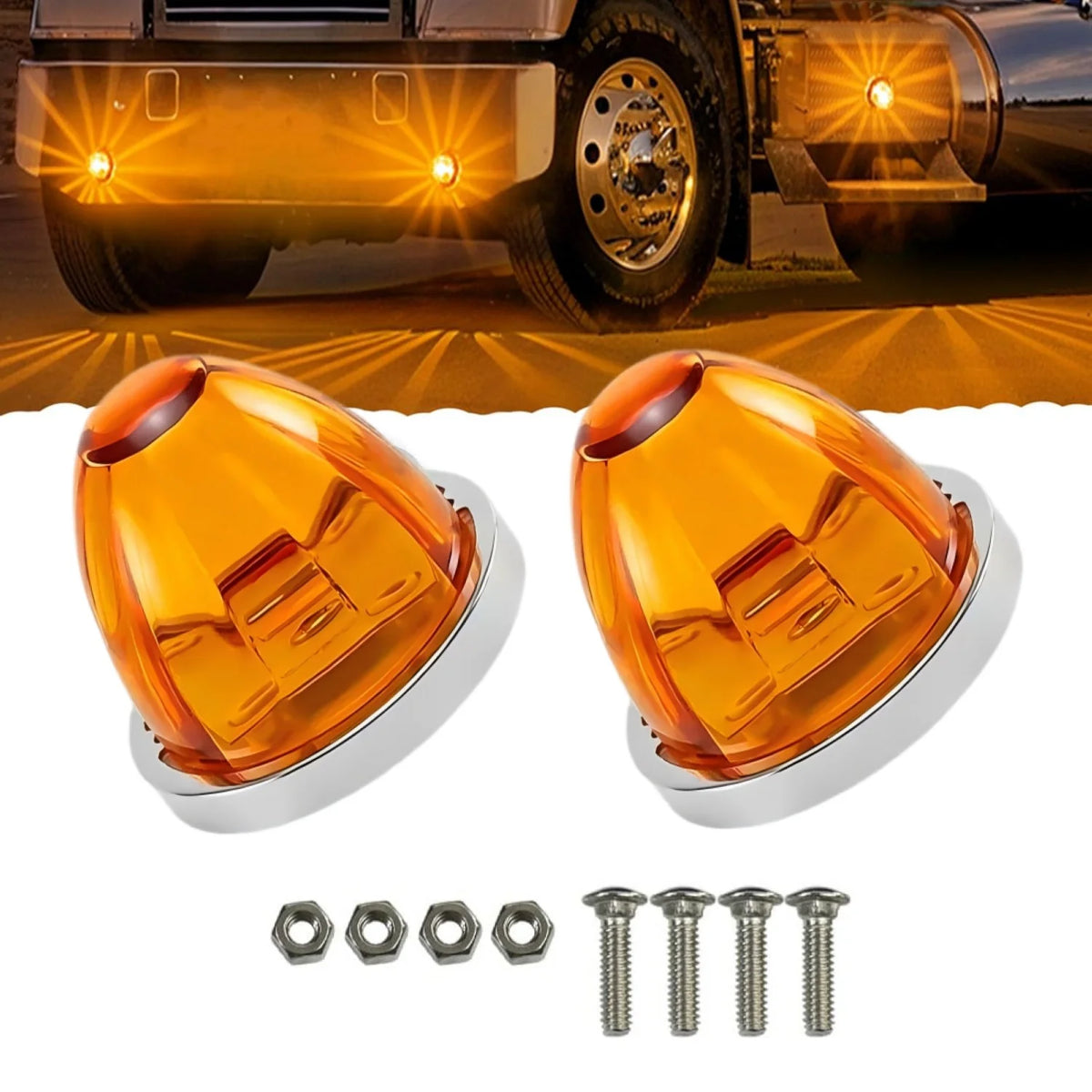 For Semi 2PCS Watermelon Wheel Under Glow Side Marker Red Amber