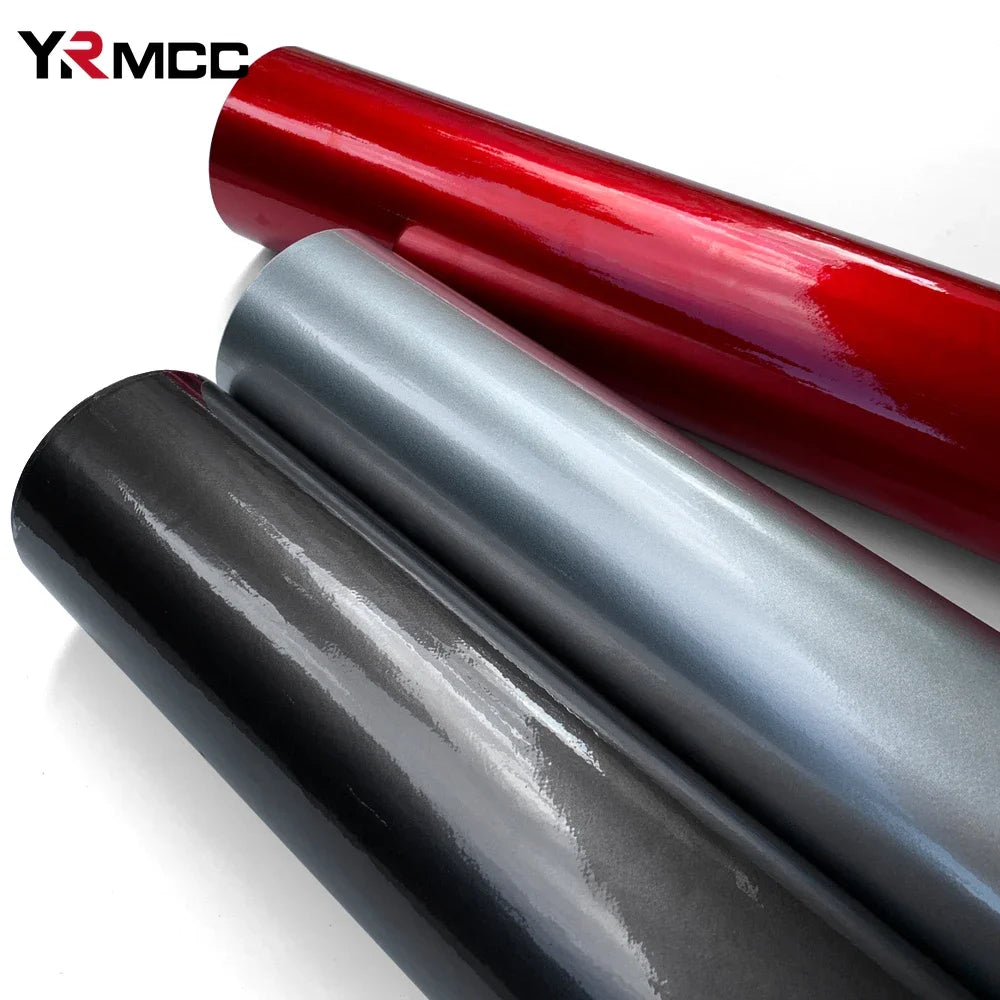 Stickers Self Adhesive Glossy Films Gray Silver Red Wrap