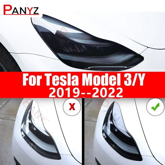 For Tesla Model 3 Y 2019 2PCS Front Headlamp Sticker 2020 2021
