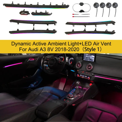 For Audi A3 8V 8Y S3 RS3 2013-2019 Ambient Dashboard Air Vent