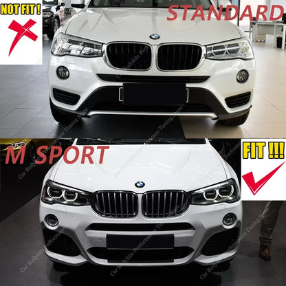 For BMW X3 F25 X4 F26 3PCS ABS Front Bumper Lip Splitter Spoiler
