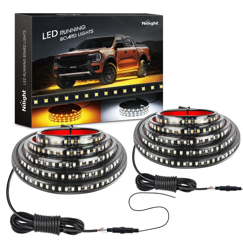 Nilight Strip 2PCS Truck Running Board Side Maker Turn