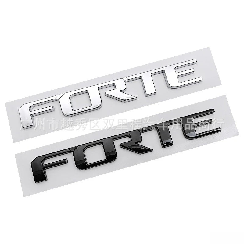 3D ABS Letter Badge Forte Trunk Sticker Realistic Letters
