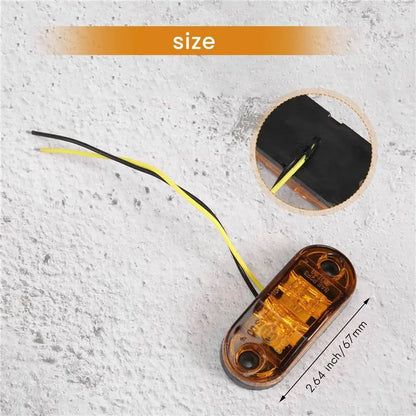 t-top-rated-10pcs Amber Oval Clearance Trailer Truck Side Marker