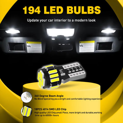 Auxito 4PCS T10 W5W Ultra Bright Canbus No Error