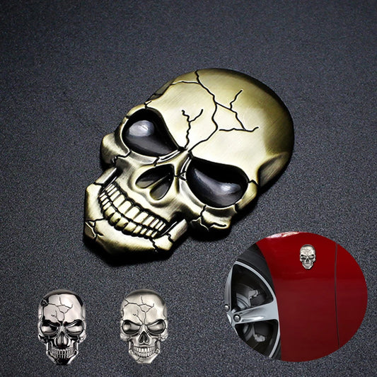 3D Metal Devil Skull Emblem Sticker Chrome Badge Bumper