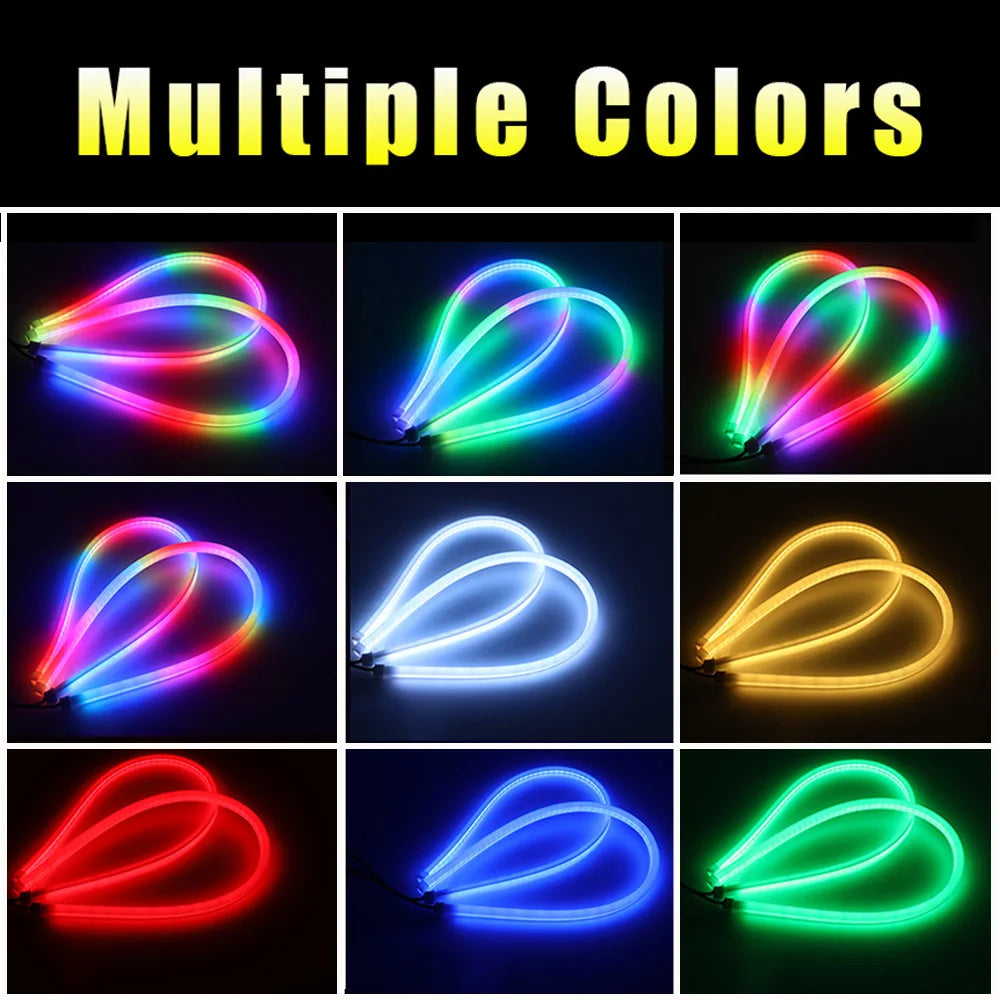 2PCS RGB Strip Sequential Drl Daytime Running Turn Signal