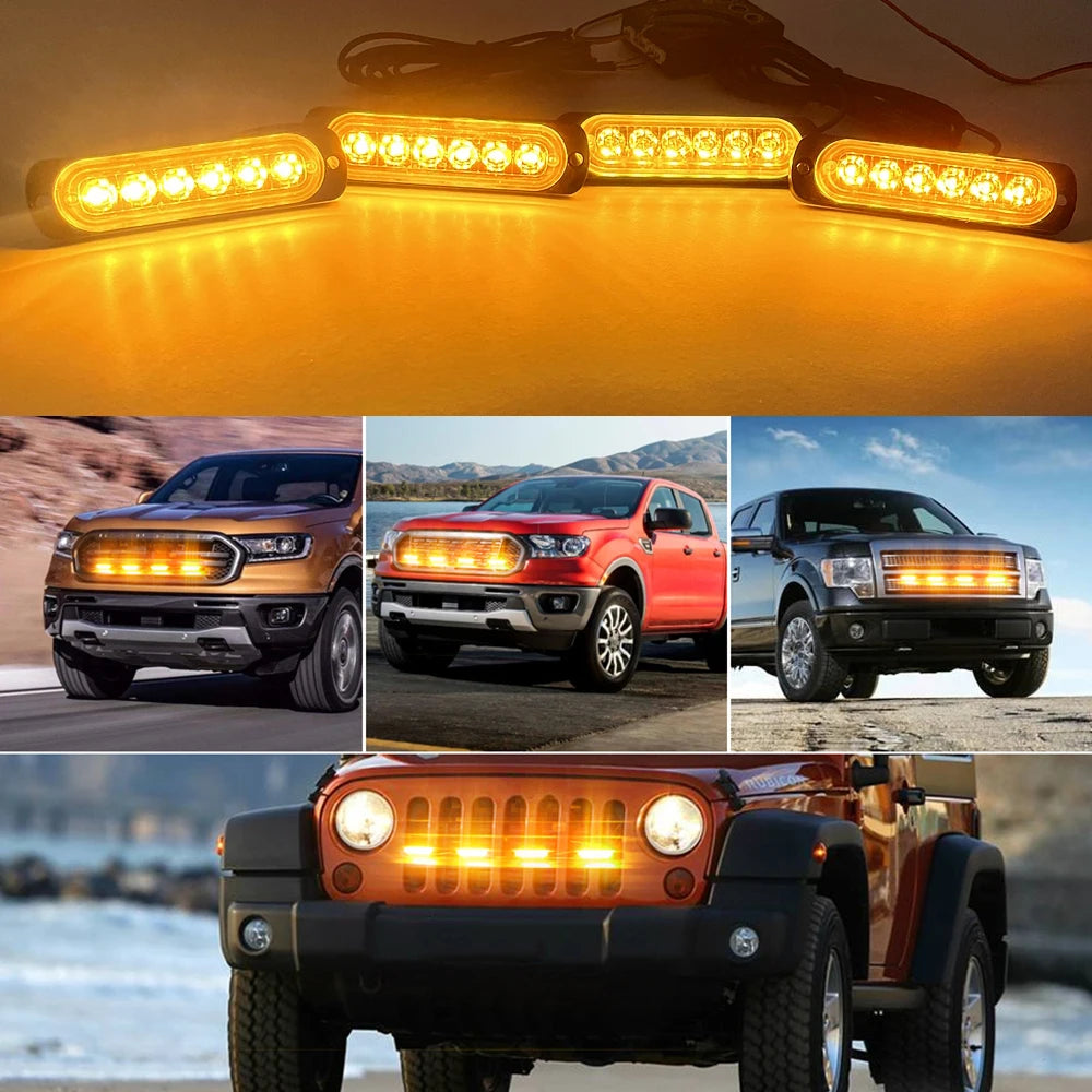 Front Grille Amber Strobe Emergency Remote Wireless Control Flash
