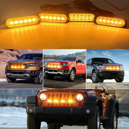 Front Grille Amber Strobe Emergency Remote Wireless Control Flash