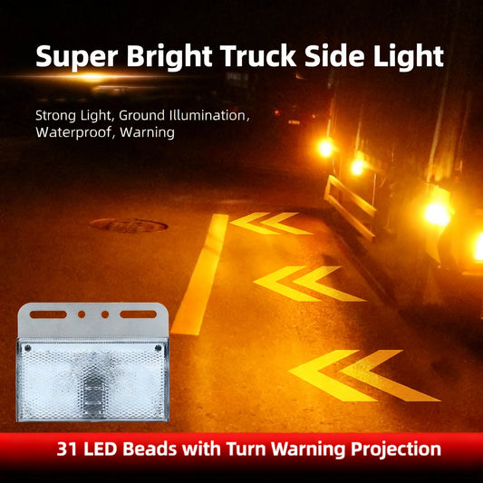 For Trailer Bus 12v-24v 31LED Side Indicator Turn Singal Dc