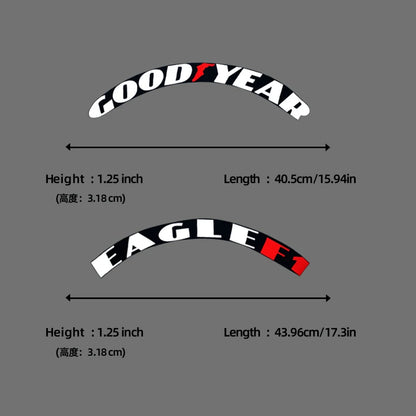 8PCS Tire Wheel Stickers Tuning 3D Permanent Pvc Joined