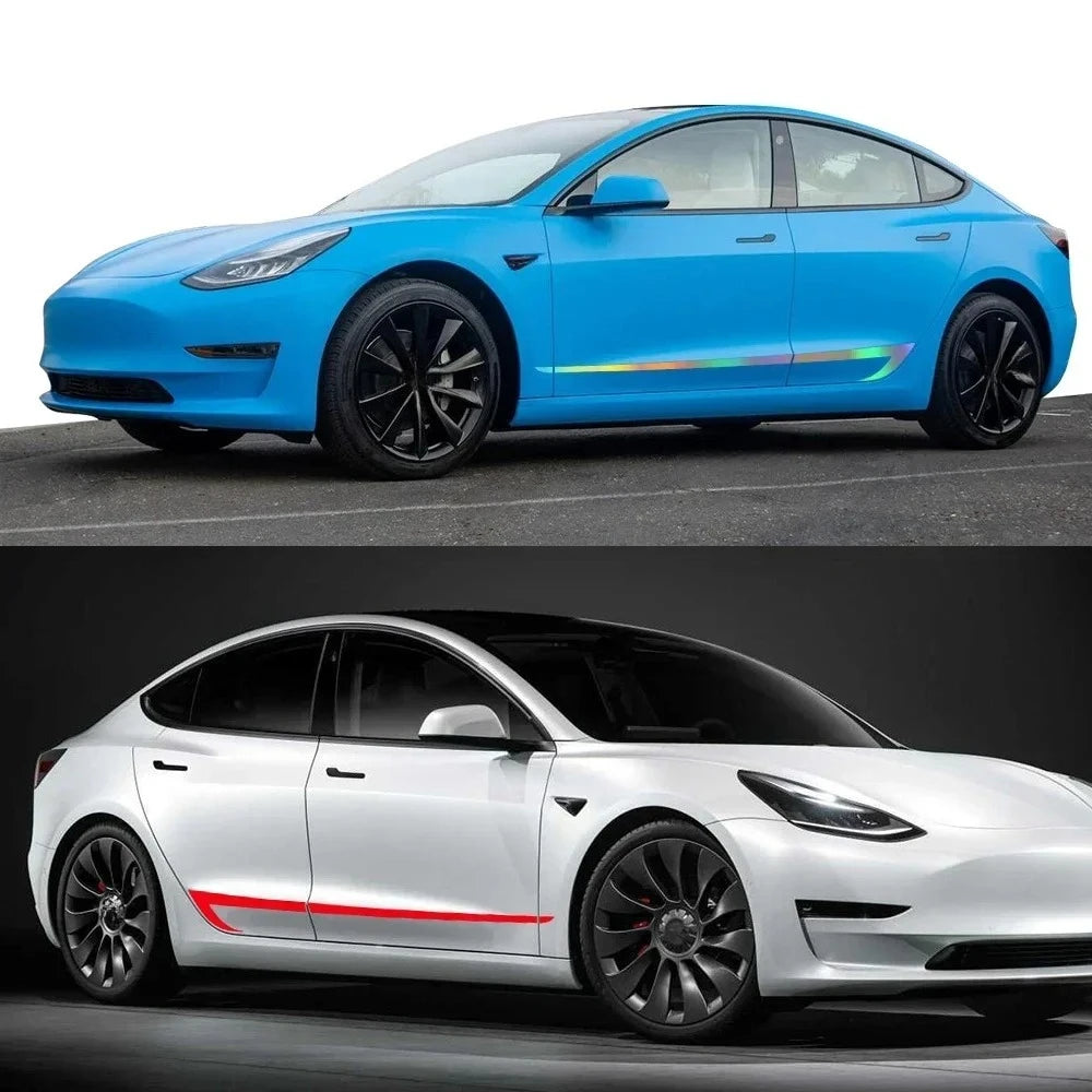 For Tesla Model 3 Waterproof Vinyl Door Side Stickers Kit Film