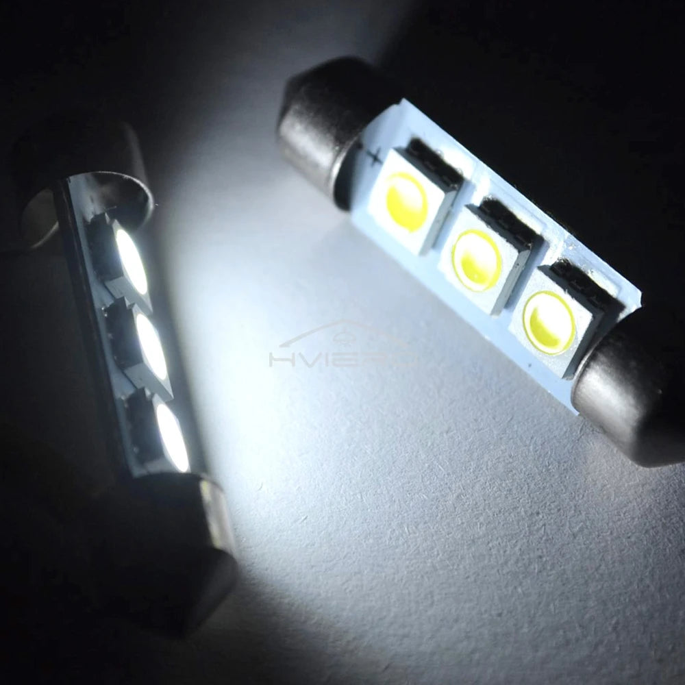 2PCS White Ceiling Bulb C5W C10W 5050 3SMD 41MM