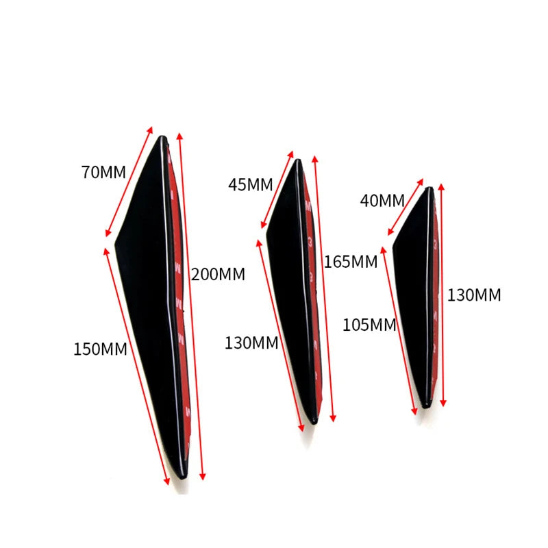 Front Bumper Lip Diffuser Shunt Fin Body Spoiler Canard