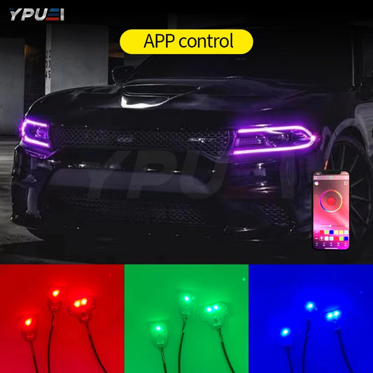 For 2015-up Dodge Charger Smartphone Remote Rgbw Multicolor