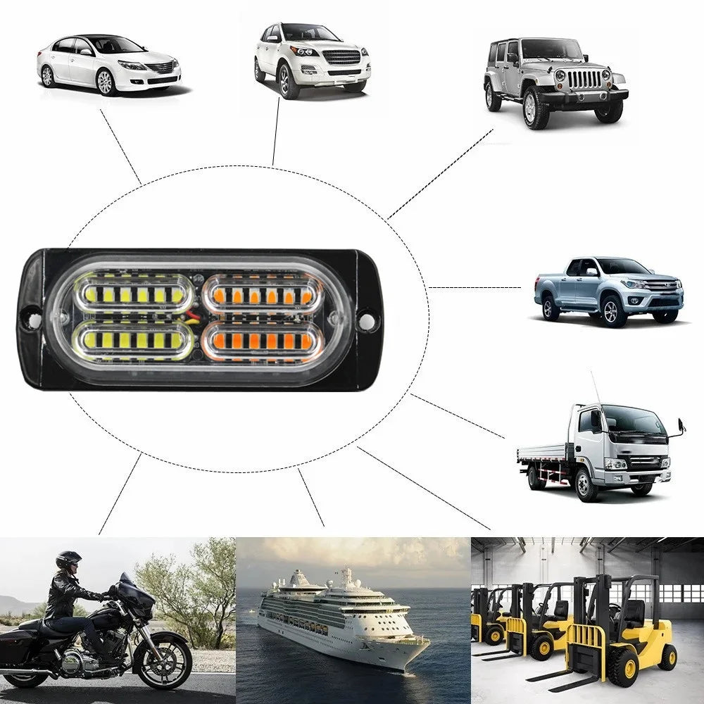24SMD Strobe Warning 12V 24V Flash Truck Traffic Side