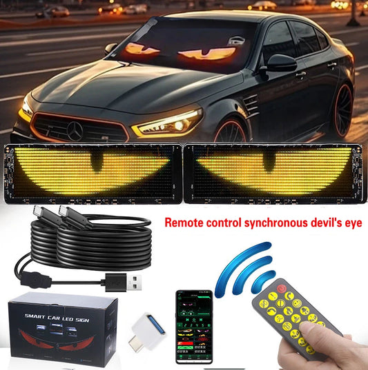 2PCS Windshield Devil Eyes Bliking Flashing On Glowing Window