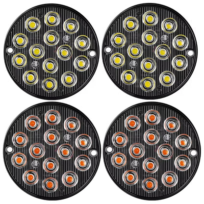 12-24v 2PCS Round Strobe Flash Emergency Flashing Warning Cars