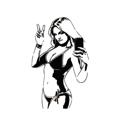 Charming Lovely Taking Photo Girl Popular Fashion Vinyl Decal