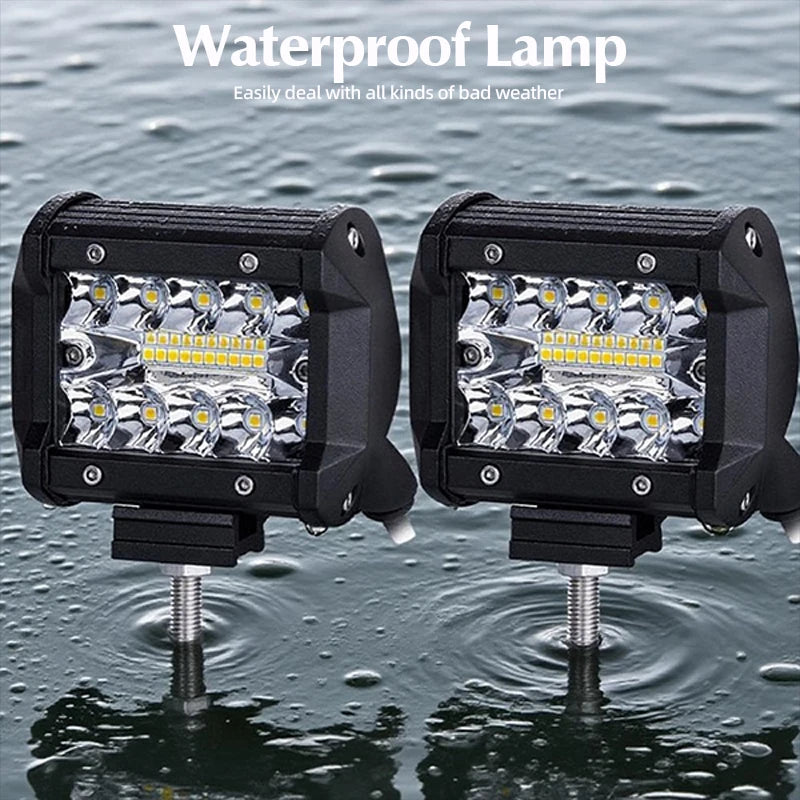 Inch 2PCS Work Spot Flood Combo Bar Offroad Working