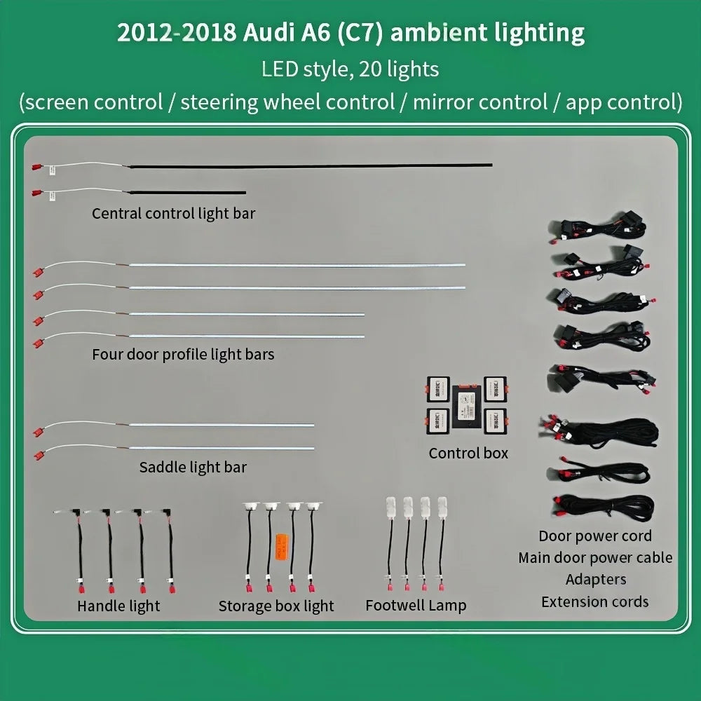 For Audi A6 C7 2012-2018 Indoor Atmosphere Mmi Bluetooth APP