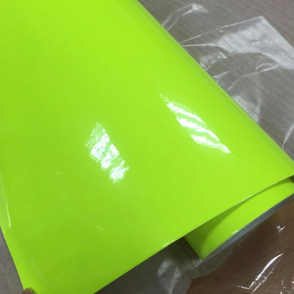Premium Glossy Fluorescent Yellow Vinyl Sticker Wrap Self