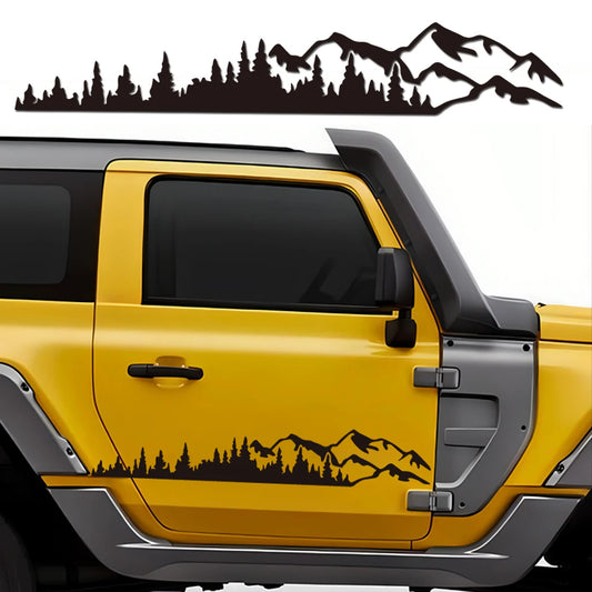 Camp Motorhome Side Body Window Bumper Sticker Large Mountain