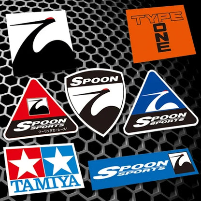 For Spoon Sports Vinyl Decals Locomotive Motorcycle Modified
